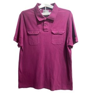 Under Armour Charged Cotton Polo‎ size Large, Plum Color, EUC